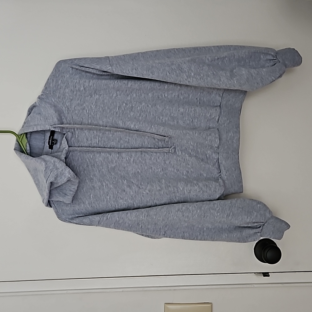 Ambiance Oversized Cropped Gray Hoodie